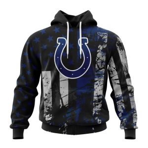 Personalized Indianapolis Colts Classic Grunge American Flag Unisex Hoodie TH1143