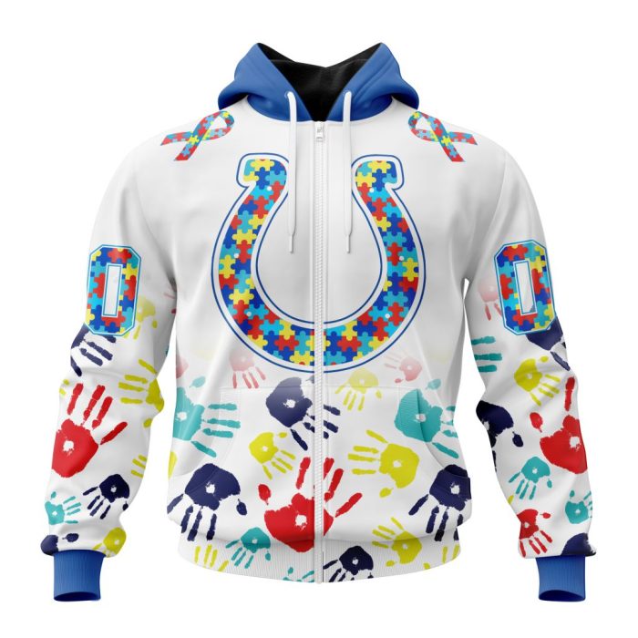 Personalized Indianapolis Colts Special Autism Awareness Hands Unisex Zip Hoodie TZH0450