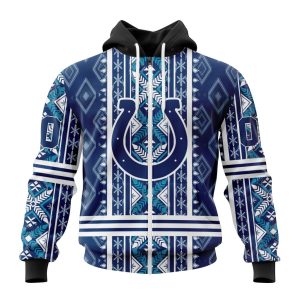 Personalized Indianapolis Colts Specialized Pattern Native Concepts Unisex Zip Hoodie TZH0451