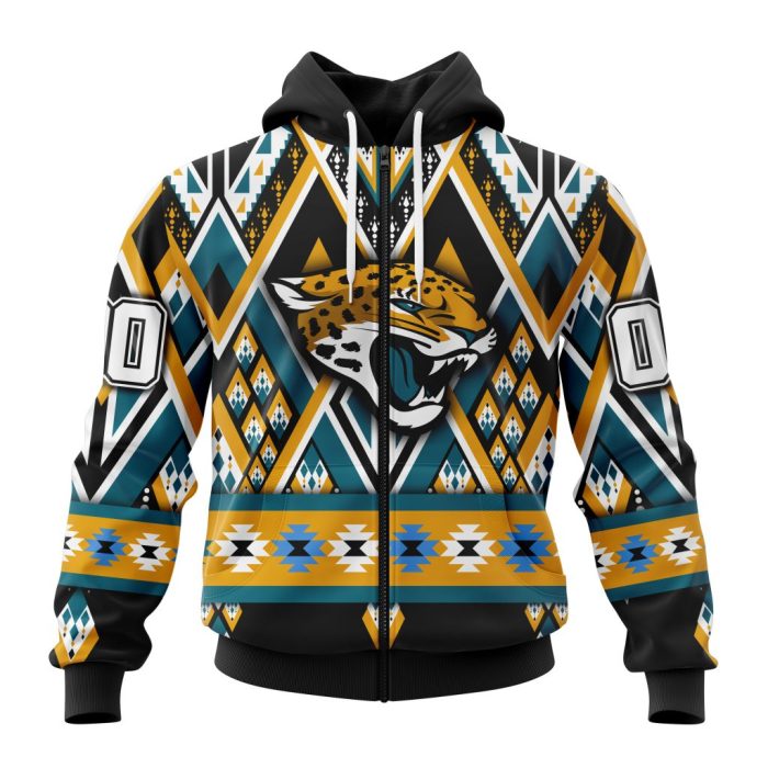 Personalized Jacksonville Jaguars Specialized Pattern Native Concepts Unisex Zip Hoodie TZH0455