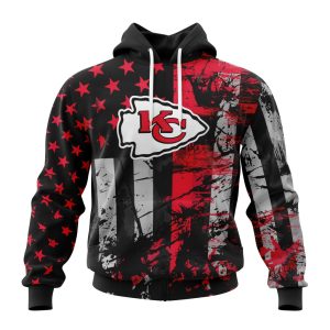 Personalized Kansas City Chiefs Classic Grunge American Flag Unisex Hoodie TH1151
