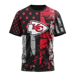 Personalized Kansas City Chiefs Classic Grunge American Flag Unisex Tshirt TS3005