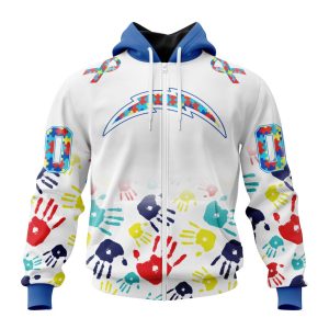 Personalized Los Angeles Chargers Special Autism Awareness Hands Unisex Zip Hoodie TZH0466