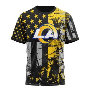 Personalized Los Angeles Rams Classic Grunge American Flag Unisex Tshirt TS3017