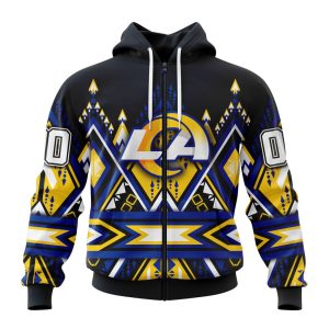 Personalized Los Angeles Rams Specialized Pattern Native Concepts Unisex Zip Hoodie TZH0471
