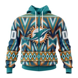 Personalized Miami Dolphins Specialized Pattern Native Concepts Unisex Zip Hoodie TZH0475