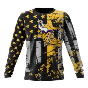 Personalized Minnesota Vikings Classic Grunge American Flag Unisex Sweatshirt SWS308