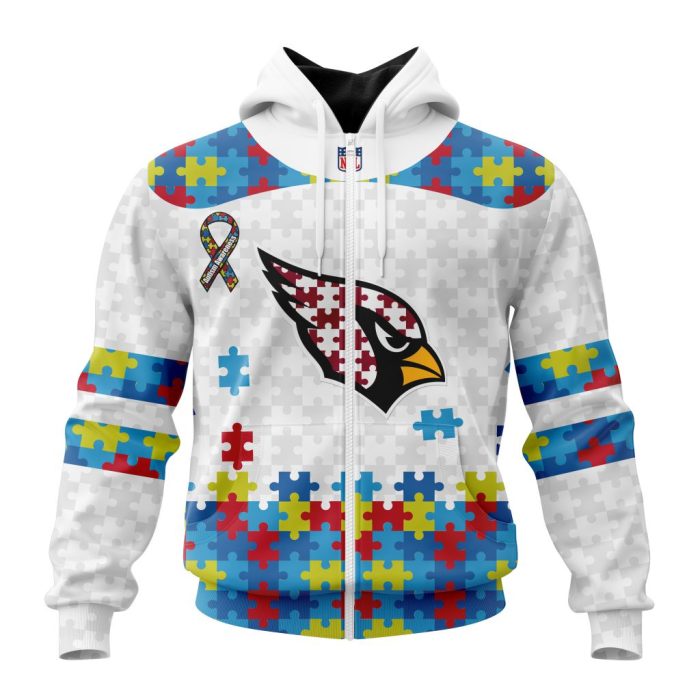 Personalized NFL Arizona Cardinals Autism Awareness Design Unisex Hoodie TZH0493
