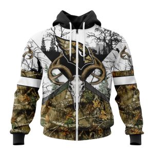 Personalized NFL Arizona Cardinals With Deer Skull And Forest Pattern For Go Hunting Unisex Zip Hoodie TZH0512