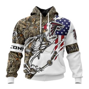 Personalized NFL Atlanta Falcons Fishing With Flag Of The United States Unisex Hoodie TH1210