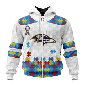 Personalized NFL Baltimore Ravens Autism Awareness Design Unisex Hoodie TZH0533