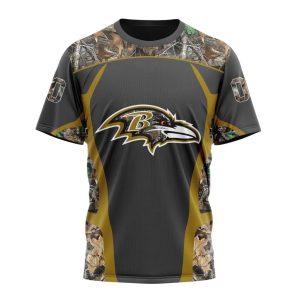 Personalized NFL Baltimore Ravens Camo Hunting Unisex Tshirt TS3082