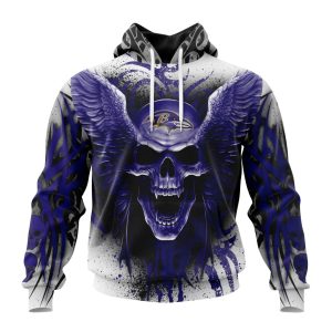 Personalized NFL Baltimore Ravens Special Kits With Skull Art Unisex Hoodie TH1238