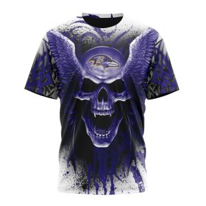 Personalized NFL Baltimore Ravens Special Kits With Skull Art Unisex Tshirt TS3092