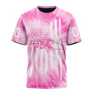 Personalized NFL Baltimore Ravens Special Pink Tie-Dye Unisex Tshirt TS3095