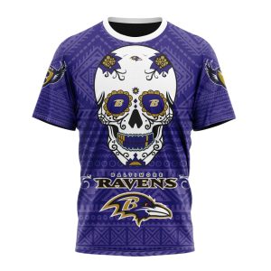 Personalized NFL Baltimore Ravens Specialized Kits For Dia De Muertos Unisex Tshirt TS3097