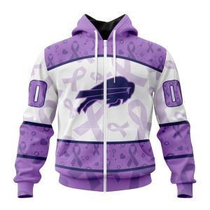 Personalized NFL Buffalo Bills Special Lavender Fights Cancer Unisex Zip Hoodie TZH0565