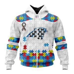 Personalized NFL Carolina Panthers Autism Awareness Design Unisex Hoodie TZH0573