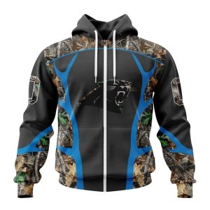 Personalized NFL Carolina Panthers Camo Hunting Design Unisex Hoodie TZH0574