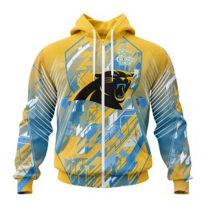 Personalized NFL Carolina Panthers Fearless Against Childhood Cancers Unisex Zip Hoodie TZH0575