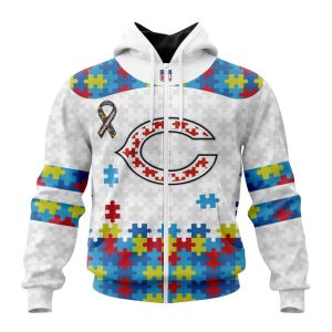 Personalized NFL Chicago Bears Autism Awareness Design Unisex Hoodie TZH0593