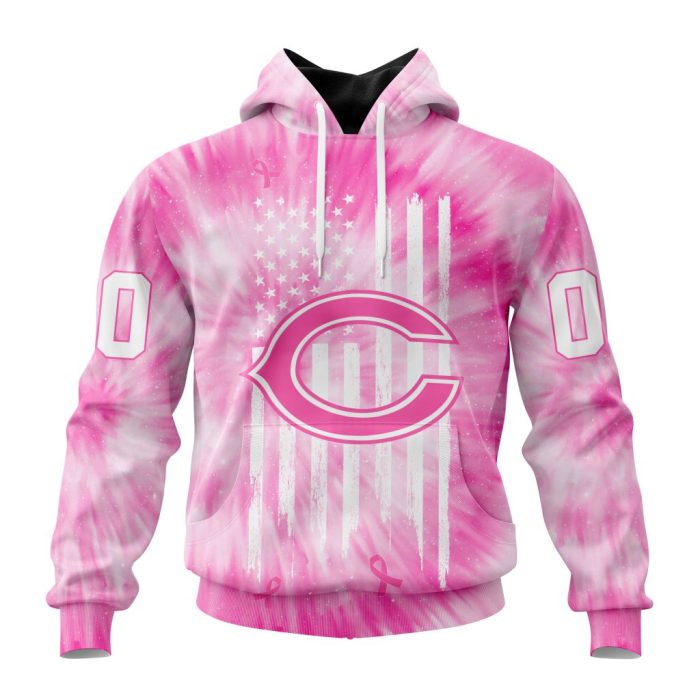 Personalized NFL Chicago Bears Special Pink Tie-Dye Unisex Hoodie TH1301