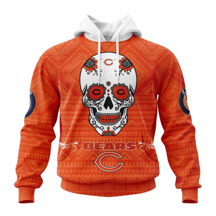 Personalized NFL Chicago Bears Specialized Kits For Dia De Muertos Unisex Hoodie TH1303