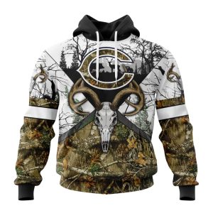 Personalized NFL Chicago Bears With Deer Skull And Forest Pattern For Go Hunting Unisex Hoodie TH1306