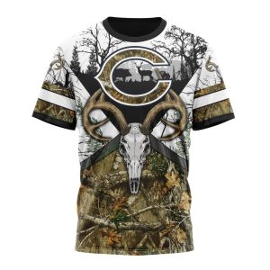 Personalized NFL Chicago Bears With Deer Skull And Forest Pattern For Go Hunting Unisex Tshirt TS3160