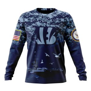 Personalized NFL Cincinnati Bengals Honor US Navy Veterans Unisex Sweatshirt SWS449