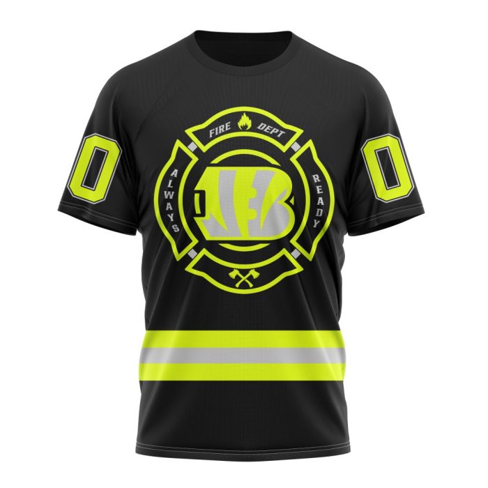 Personalized NFL Cincinnati Bengals Special FireFighter Uniform Design Unisex Tshirt TS3170