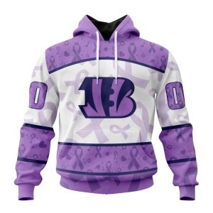 Personalized NFL Cincinnati Bengals Special Lavender Fights Cancer Unisex Hoodie TH1319