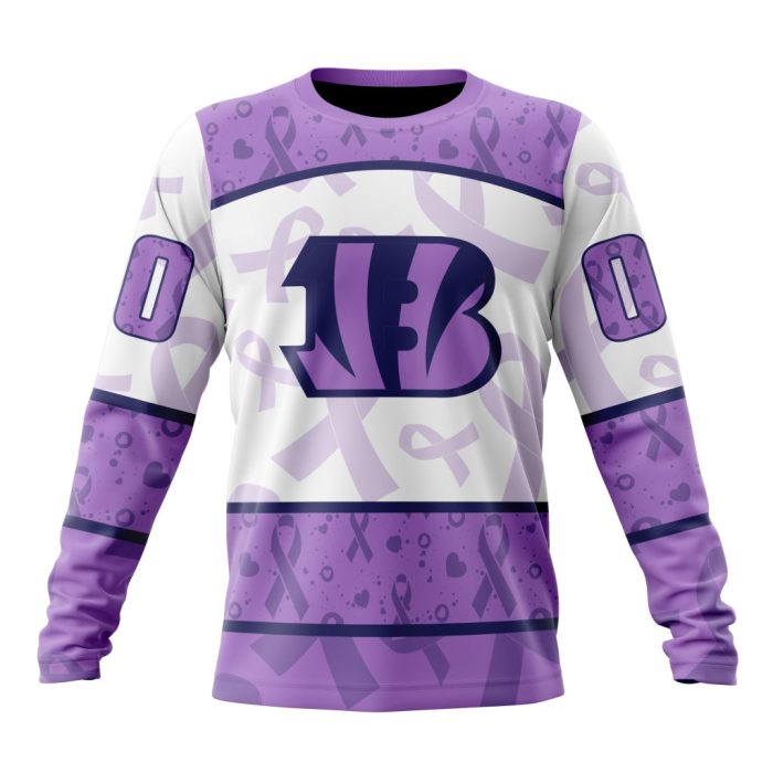 Personalized NFL Cincinnati Bengals Special Lavender Fights Cancer Unisex Sweatshirt SWS456