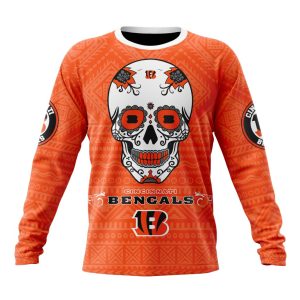 Personalized NFL Cincinnati Bengals Specialized Kits For Dia De Muertos Unisex Sweatshirt SWS460