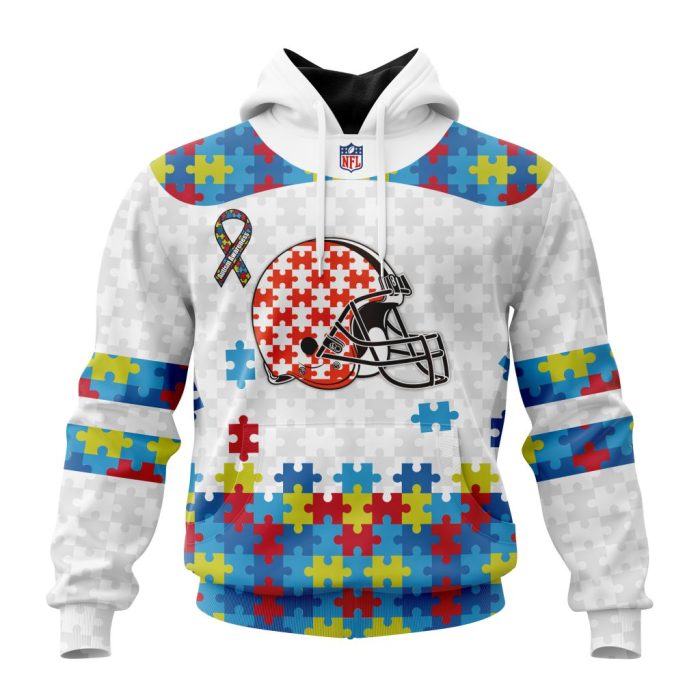 Personalized NFL Cleveland Browns Autism Awareness Design Unisex Hoodie TH1327