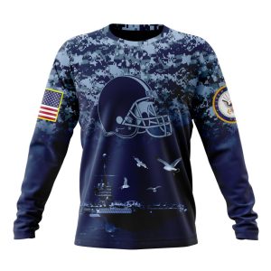 Personalized NFL Cleveland Browns Honor US Navy Veterans Unisex Sweatshirt SWS469