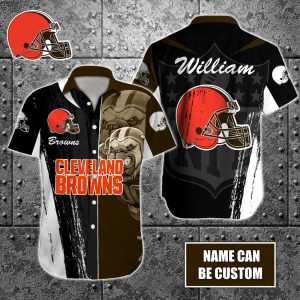 Personalized NFL Cleveland Browns Special Half Tone Mascot Hawaiian Shirt HWS0709