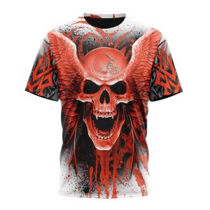 Personalized NFL Cleveland Browns Special Kits With Skull Art Unisex Tshirt TS3192
