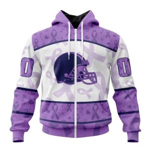 Personalized NFL Cleveland Browns Special Lavender Fights Cancer Unisex Zip Hoodie TZH0645