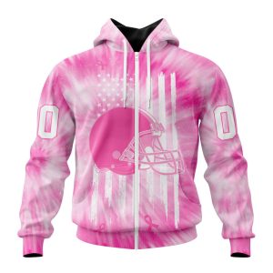 Personalized NFL Cleveland Browns Special Pink Tie-Dye Unisex Zip Hoodie TZH0647