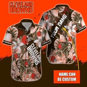 Personalized NFL Cleveland Browns Special Tropical Fruit Hawaiian Button Shirt HWS0711