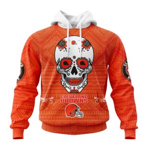 Personalized NFL Cleveland Browns Specialized Kits For Dia De Muertos Unisex Hoodie TH1343