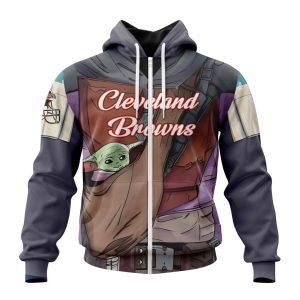 Personalized NFL Cleveland Browns Specialized Mandalorian And Baby Yoda Unisex Zip Hoodie TZH0650