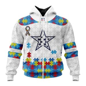 Personalized NFL Dallas Cowboys Autism Awareness Design Unisex Hoodie TZH0653