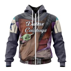 Personalized NFL Dallas Cowboys Specialized Mandalorian And Baby Yoda Unisex Zip Hoodie TZH0668