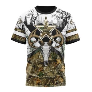 Personalized NFL Dallas Cowboys With Deer Skull And Forest Pattern For Go Hunting Unisex Tshirt TS3218