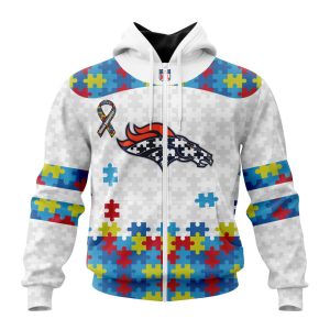 Personalized NFL Denver Broncos Autism Awareness Design Unisex Hoodie TZH0673