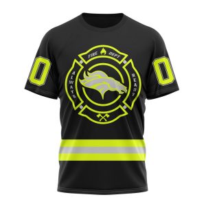 Personalized NFL Denver Broncos Special FireFighter Uniform Design Unisex Tshirt TS3230