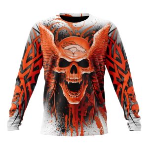 Personalized NFL Denver Broncos Special Kits With Skull Art Unisex Sweatshirt SWS515