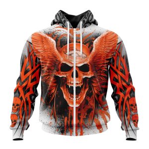 Personalized NFL Denver Broncos Special Kits With Skull Art Unisex Zip Hoodie TZH0684